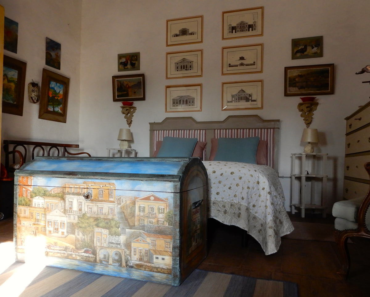 Baule_fine_1700_dipinto_con_paesaggi_marini Casal dei Pruni Déco