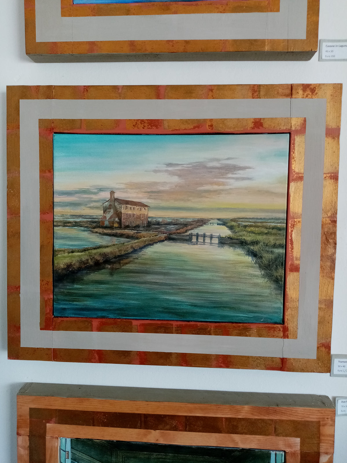Sunset in the Lagoon - Original Oil and Acrylic on Canvas | Lorenzo Usicco