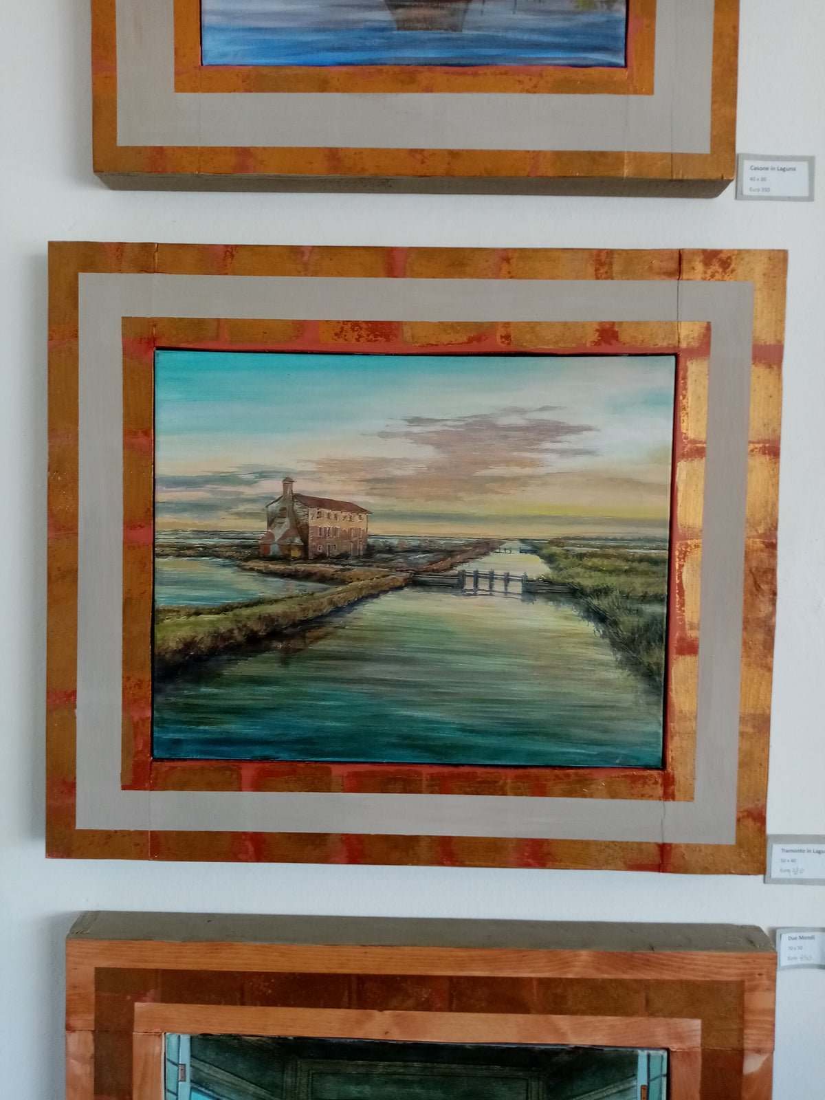 Sunset in the Lagoon - Original Oil and Acrylic on Canvas | Lorenzo Usicco