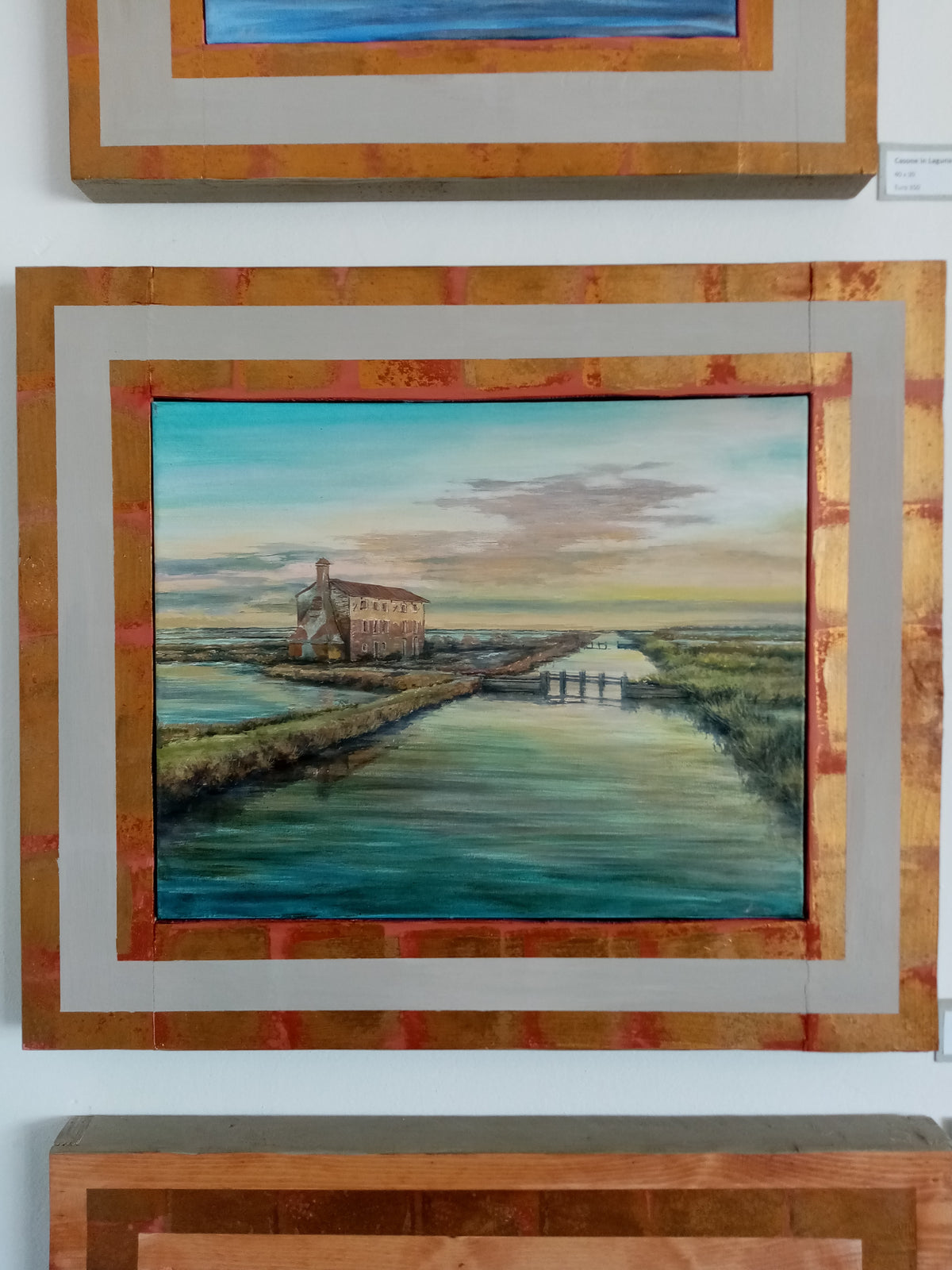 Sunset in the Lagoon - Original Oil and Acrylic on Canvas | Lorenzo Usicco