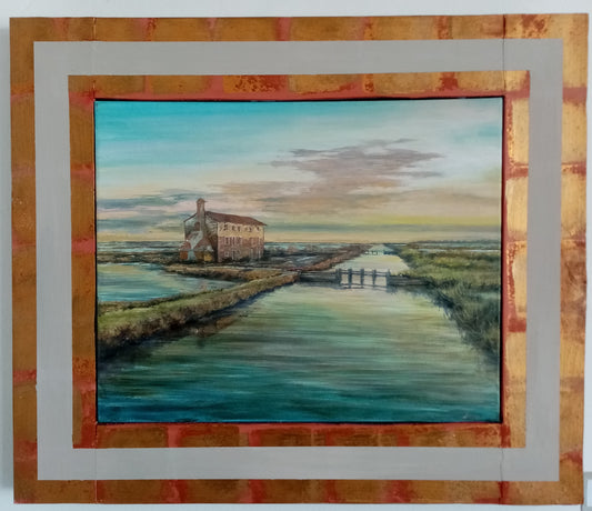 Tramonto in Laguna – Quadro Originale Olio e Acrilico su Tela | Lorenzo Usicco