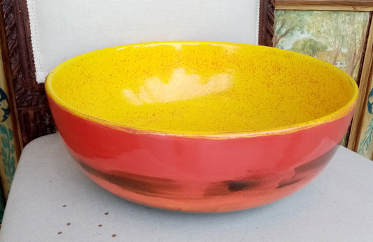 Ciotolona Gialla Rossa Ceramica Artistica Fatta a Mano | Casal dei Pruni Déco
