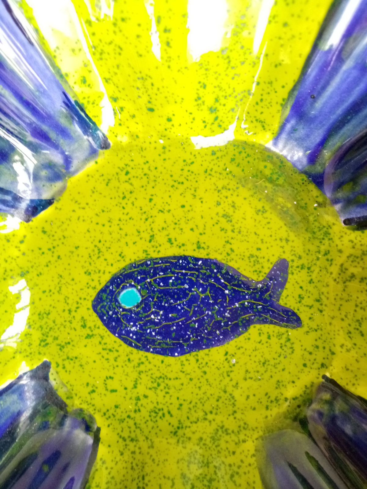 Coppa Quadrata Verde e Blu Ceramica Artistica Fatta a Mano | Casal dei Pruni Déco