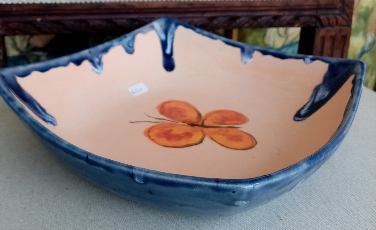 Set of 2 Square Butterfly and Sun Plates – Italian Artistic Ceramics | Casal dei Pruni Déco