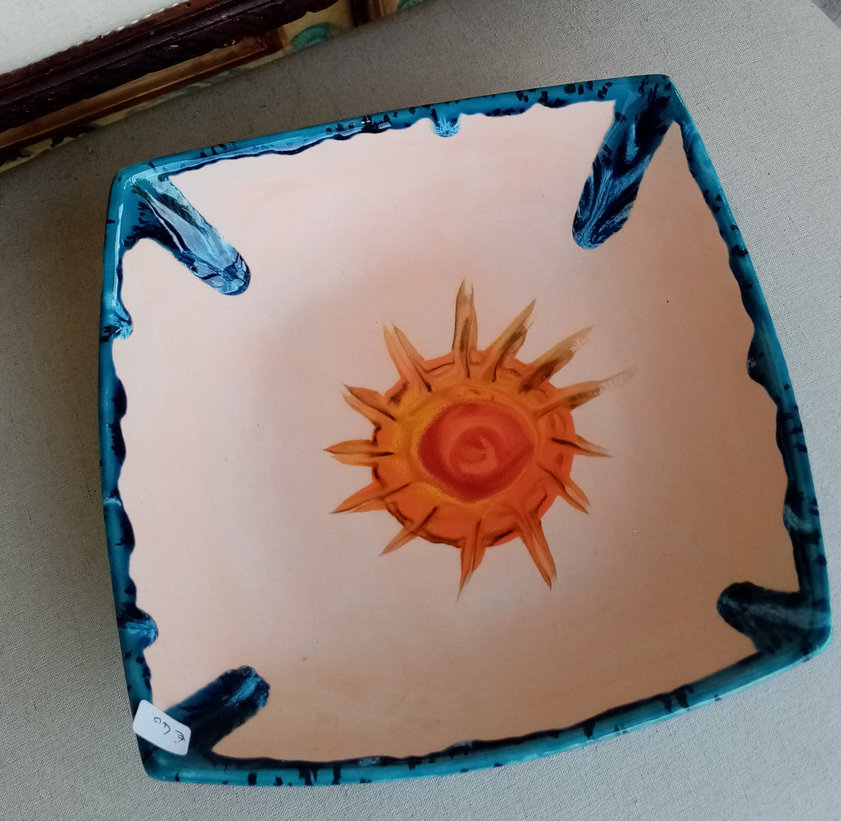 Set of 2 Square Butterfly and Sun Plates – Italian Artistic Ceramics | Casal dei Pruni Déco