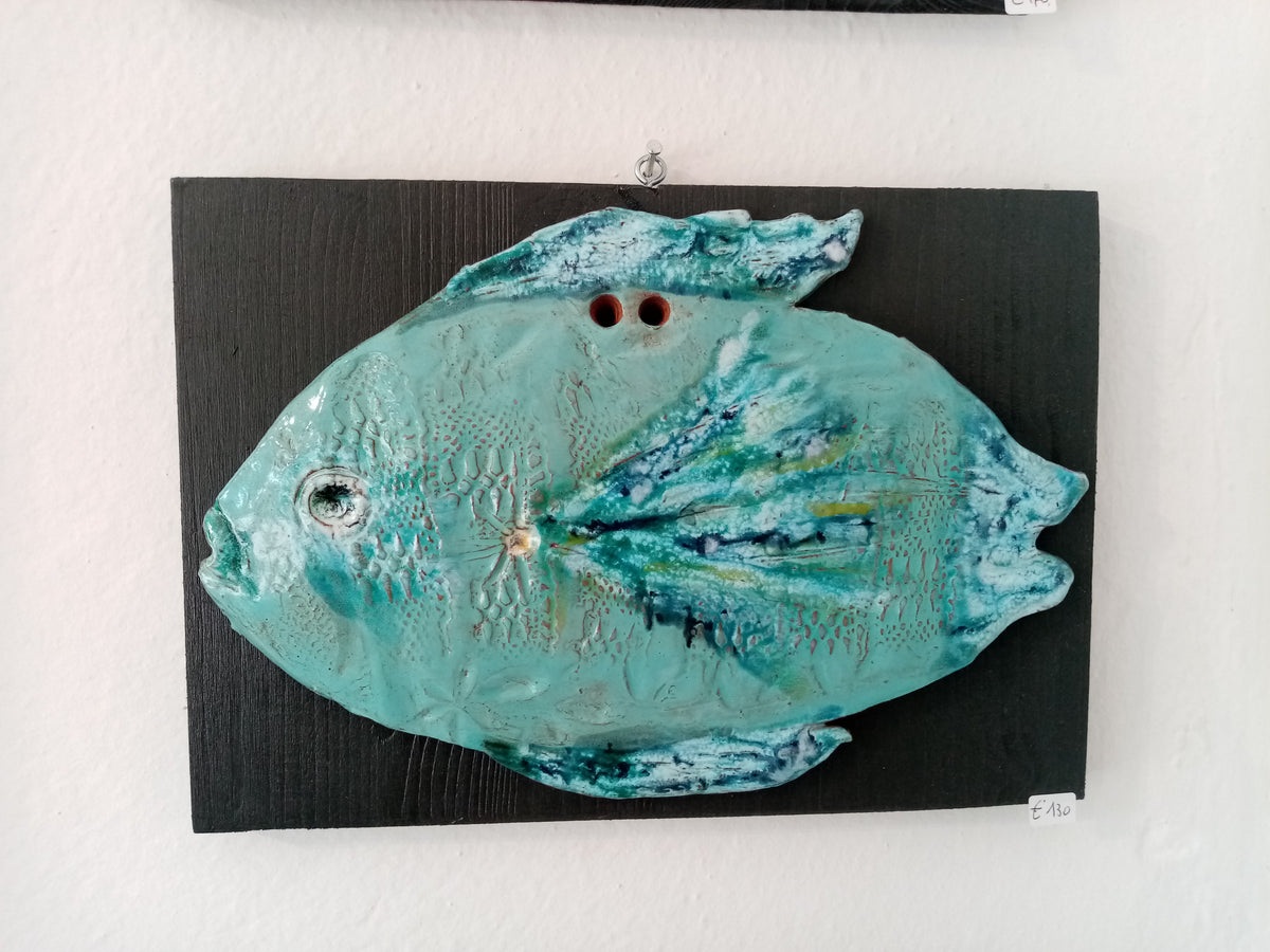 Pesce Acqua Marina - Ceramica Artistica Italiana Dipinta a Mano