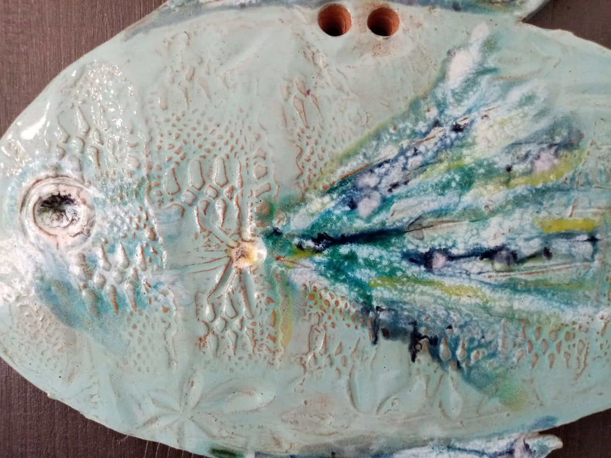 Pesce Acqua Marina - Ceramica Artistica Italiana Dipinta a Mano
