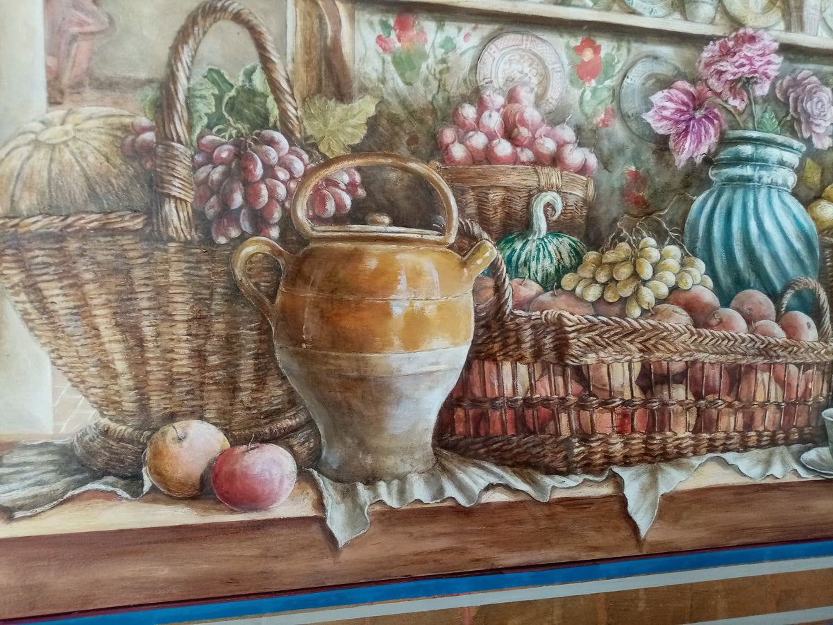 Texture pennellate quadro Finestra sul Giardino - opera unica Lorenzo Usicco tela dipinta a mano
