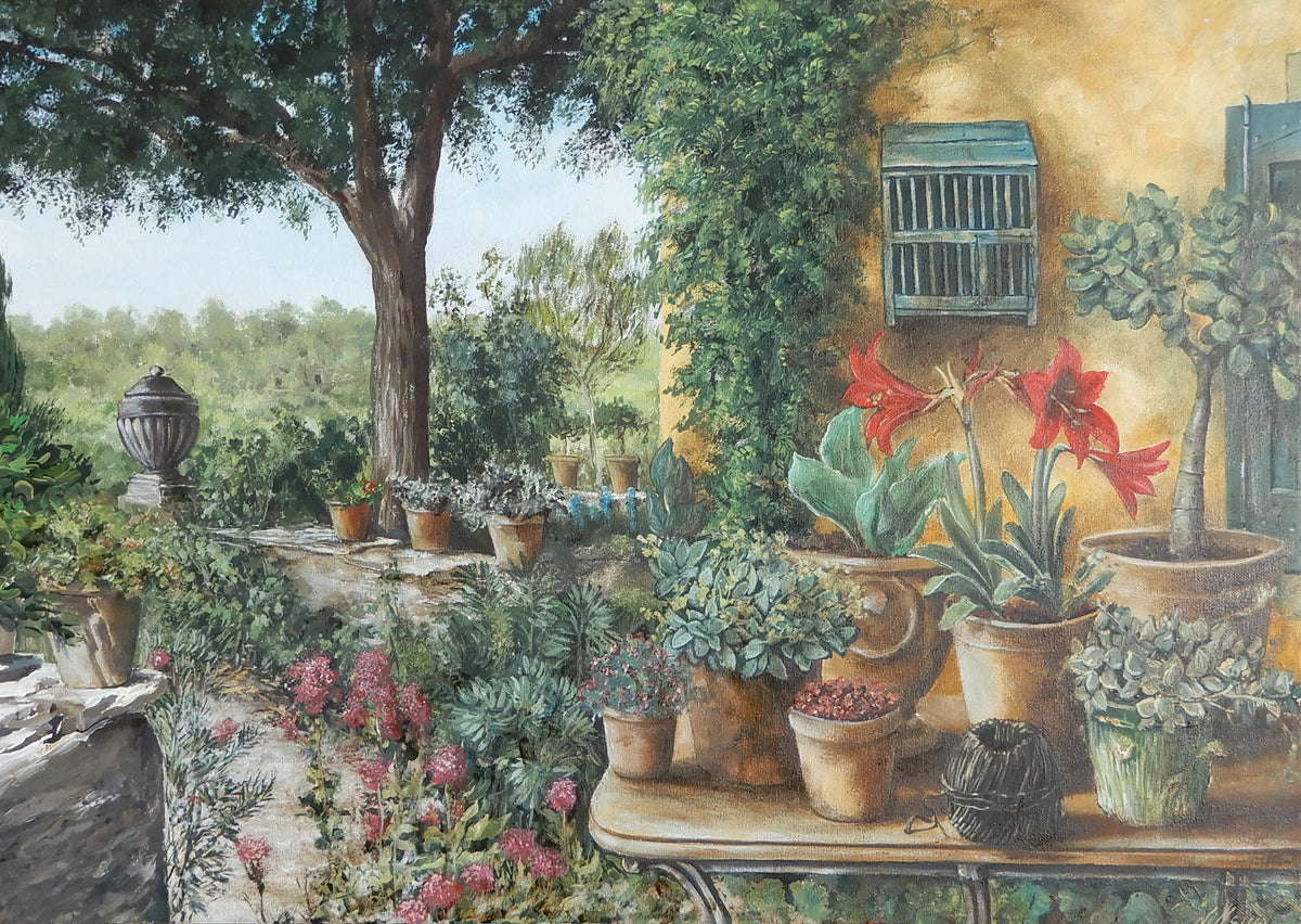Quadro dell'Artista Lorenzo Usicco, quadro nella sua interezza visiva, paesaggio Italiano 