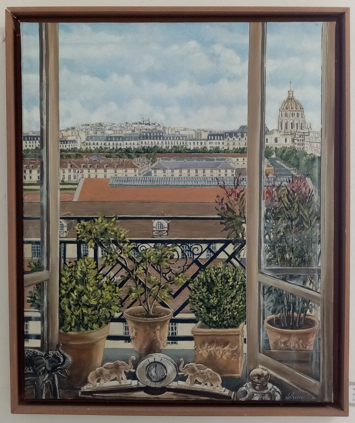 Quadro Vista su Parigi Lorenzo Usicco - paesaggio urbano dipinto a mano olio e acrilico su tela
