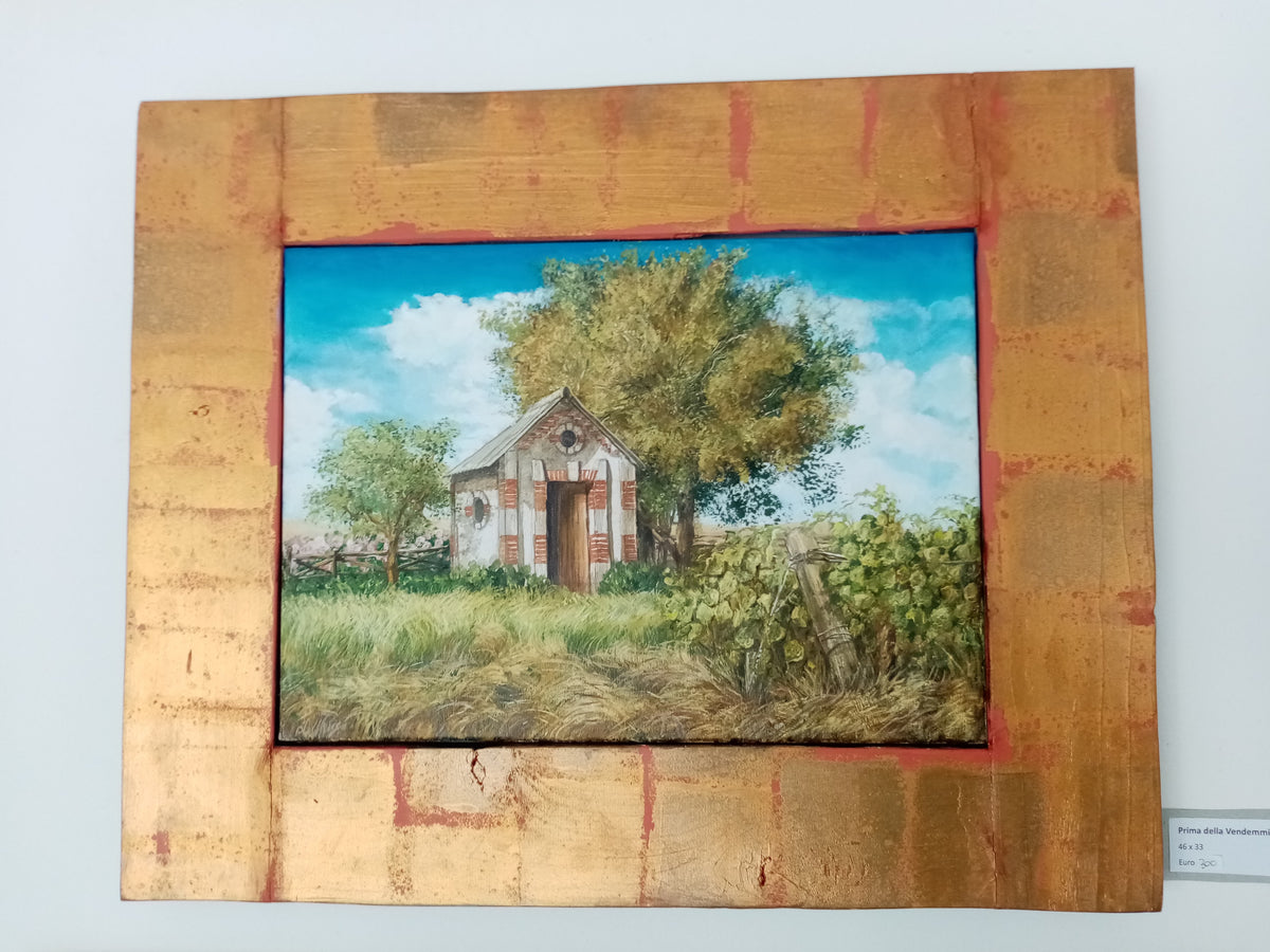 Quadro Prima della Vendemmia di Lorenzo Usicco, olio su tela