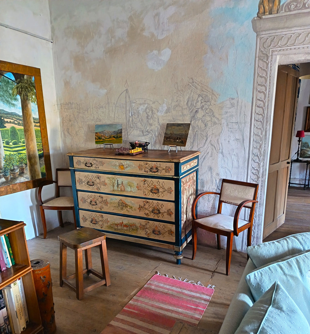 Commode rurale 1800 – Décorations alsaciennes – Meuble peint à la main