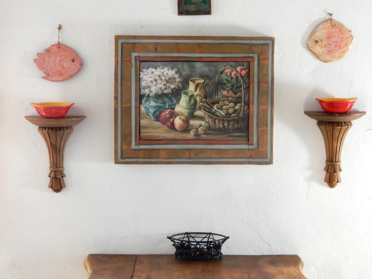 quadro, natura morta olio e acrilico dipinta a mano da Lorenzo Usicco, Casal dei Pruni Déco, arte figurativa contemporanea