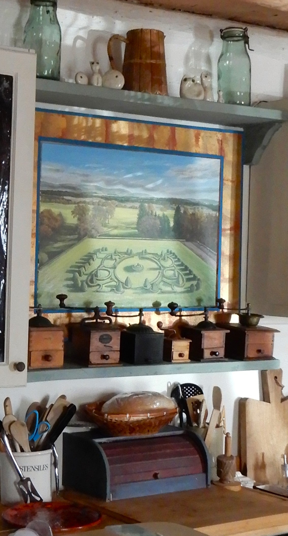 quadro_originale_con_paesaggio_scozia_di_Lorenzo_Usicco con giardino in prospettiva 