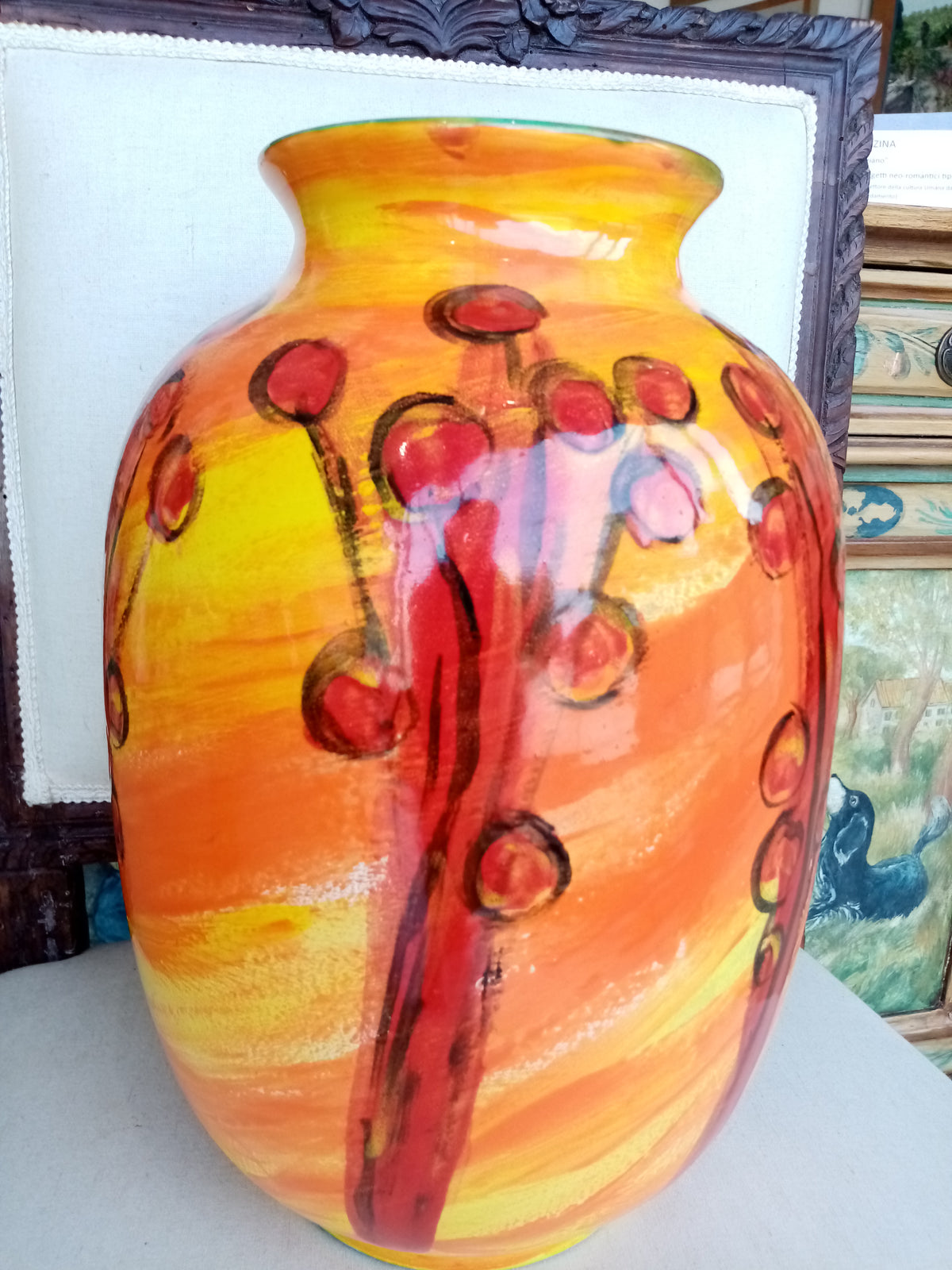 Vaso ceramica artigianale italiana dimensioni 20x32cm - vista laterale