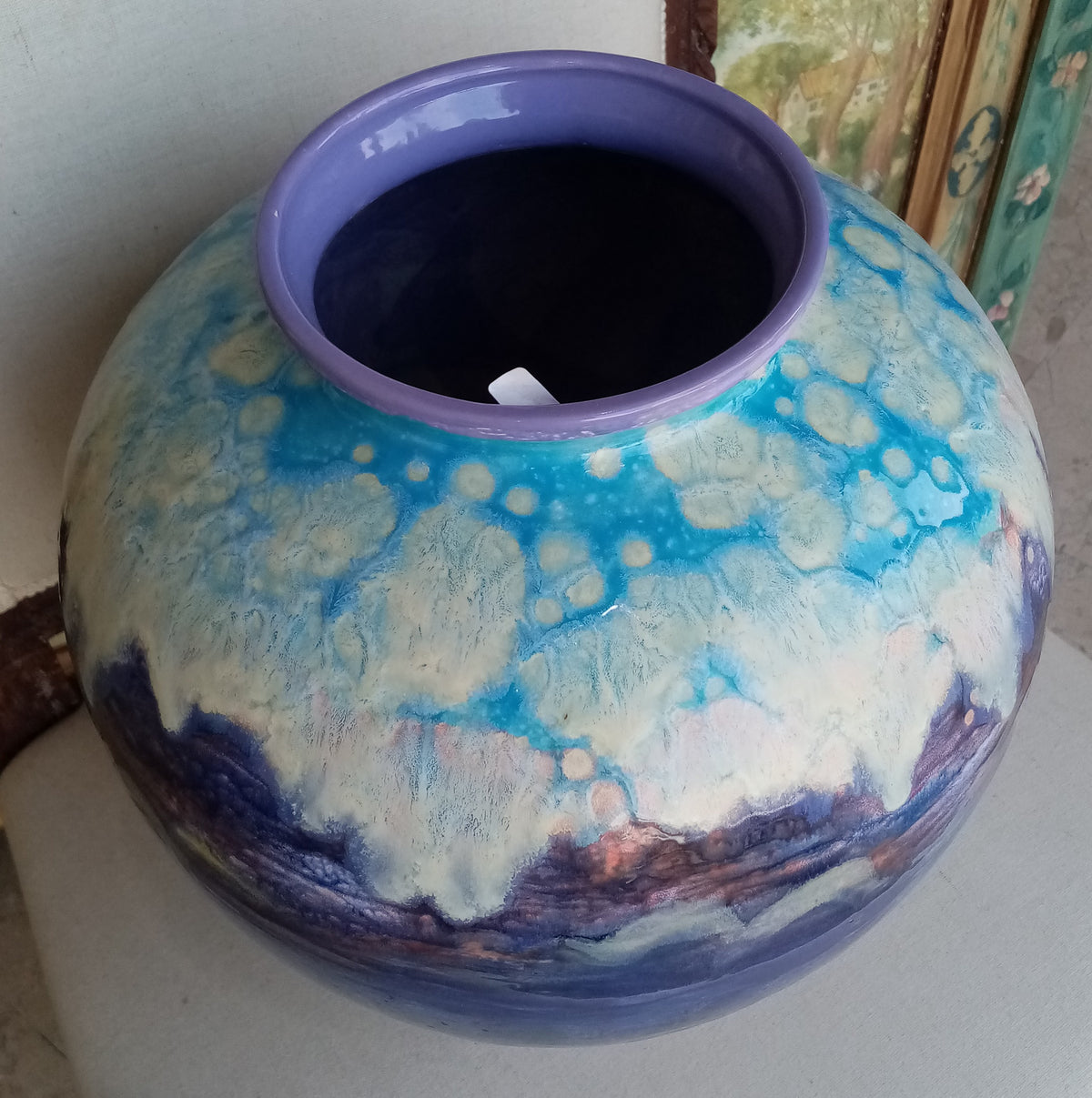 Imboccatura vaso ceramica fatto a mano diametro 13cm